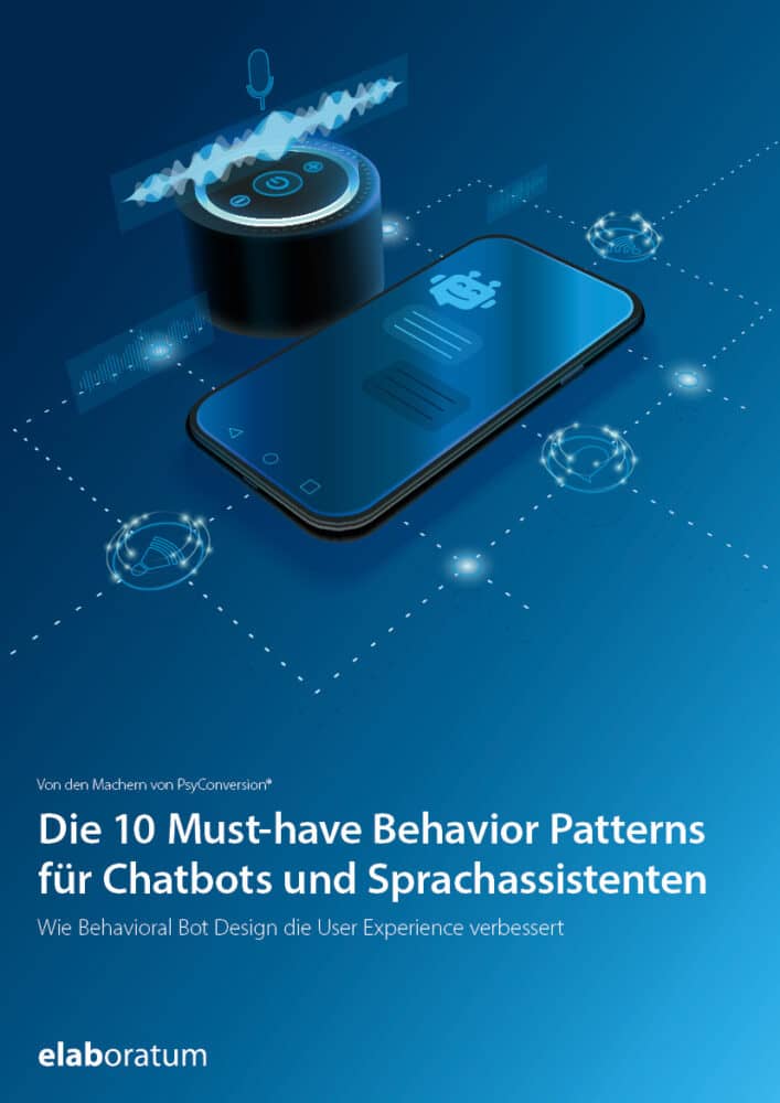 Cover Whitepaper: Die 10 Must-have Behavior Patterns für Chatbots und Sprachassistenten